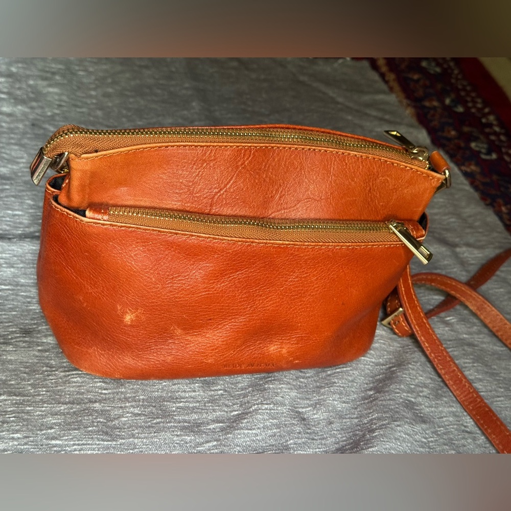 Divina Firenze Italy Orange Leather Crossbody Quiet Luxury Italian Chic